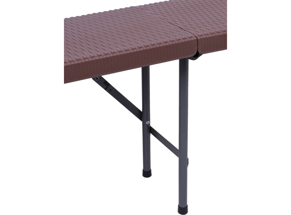 Hnědá skládací lavice RATTAN