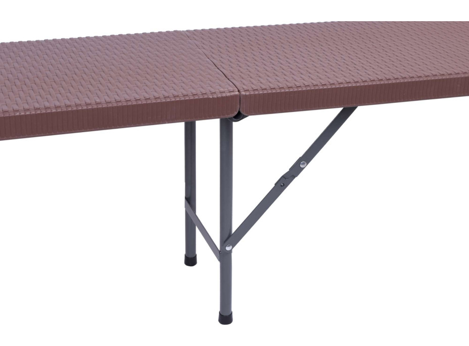 Hnědá skládací lavice RATTAN