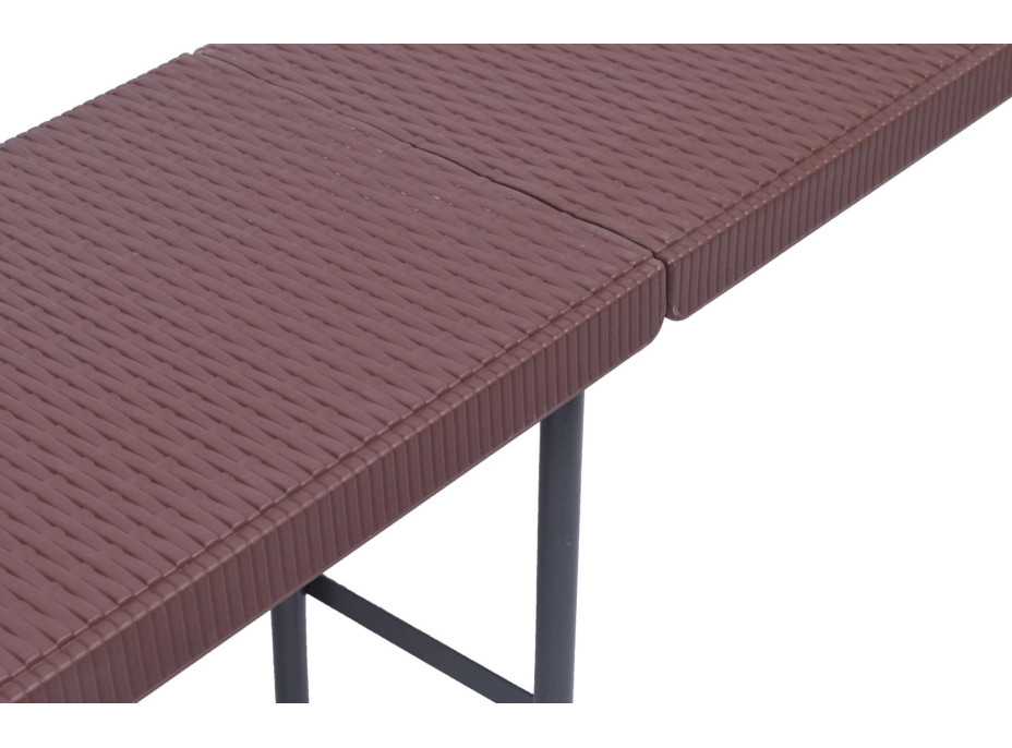 Hnědá skládací lavice RATTAN