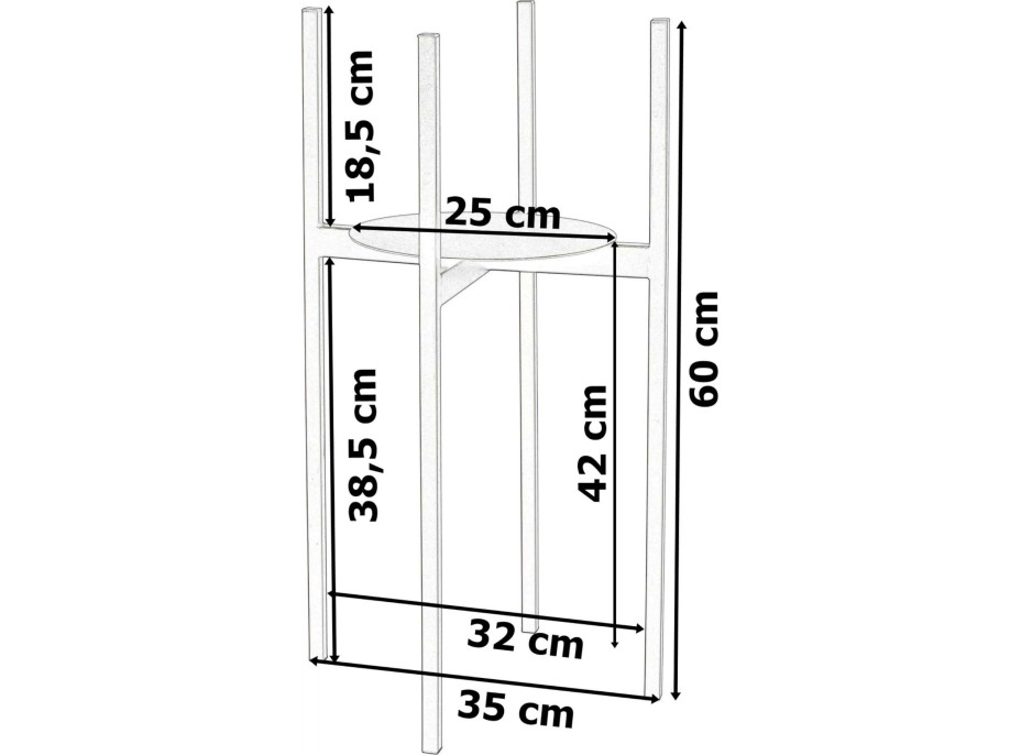 Kovový stojan na květiny TORRE 60 cm