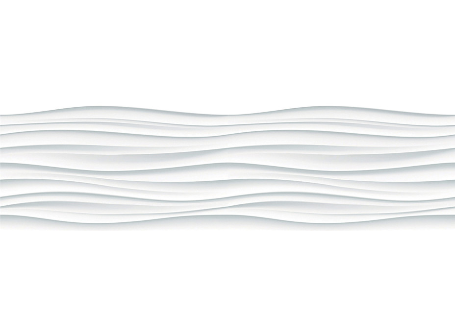 Moderní samolepící bordura - Bílá abstrakce - 14x500 cm