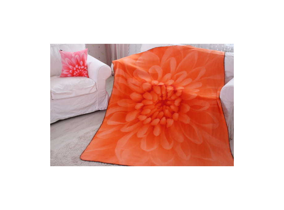 Deka HARMONY 3D květ 150x200 cm - oranžová