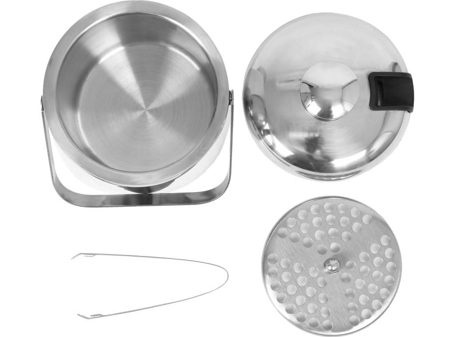 Stříbrný kbelík na led s kleštěmi 1,3l FACUNDO
