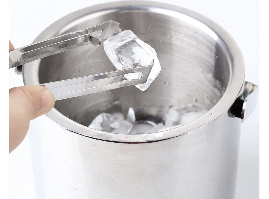 Stříbrný kbelík na led s kleštěmi 1,3l FACUNDO