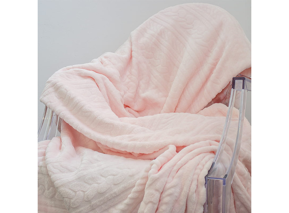 Deka přehoz LUXURY WOOL 130x160 cm - růžová