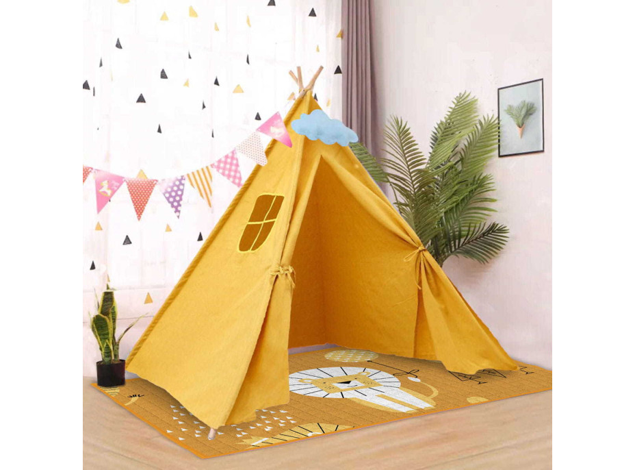 Dětský stan TEEPEE 100x100x120 cm - žlutý