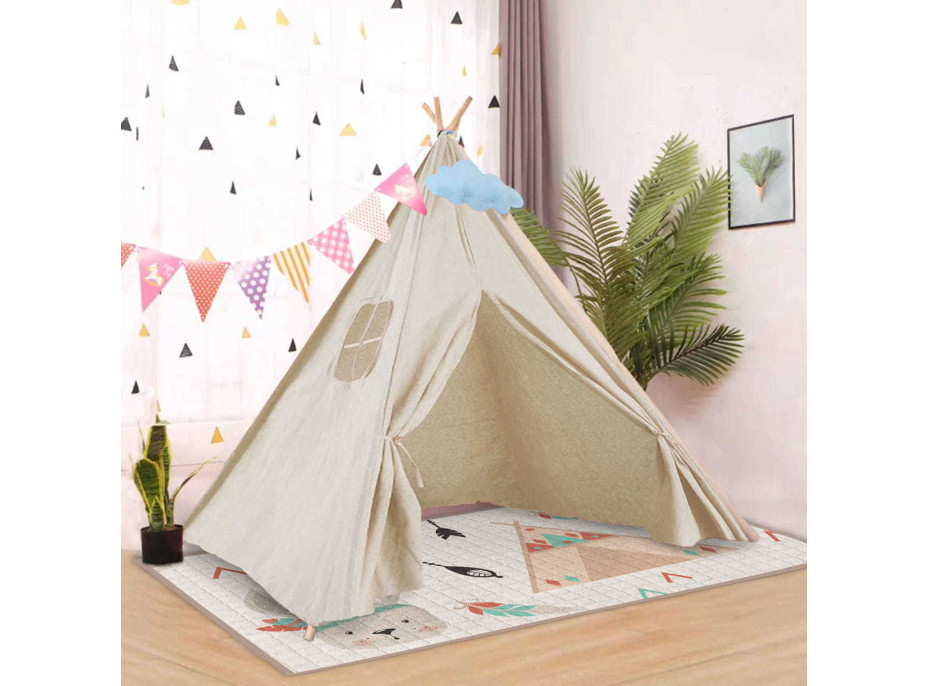 Dětský stan TEEPEE 120x120x160 cm - ecru