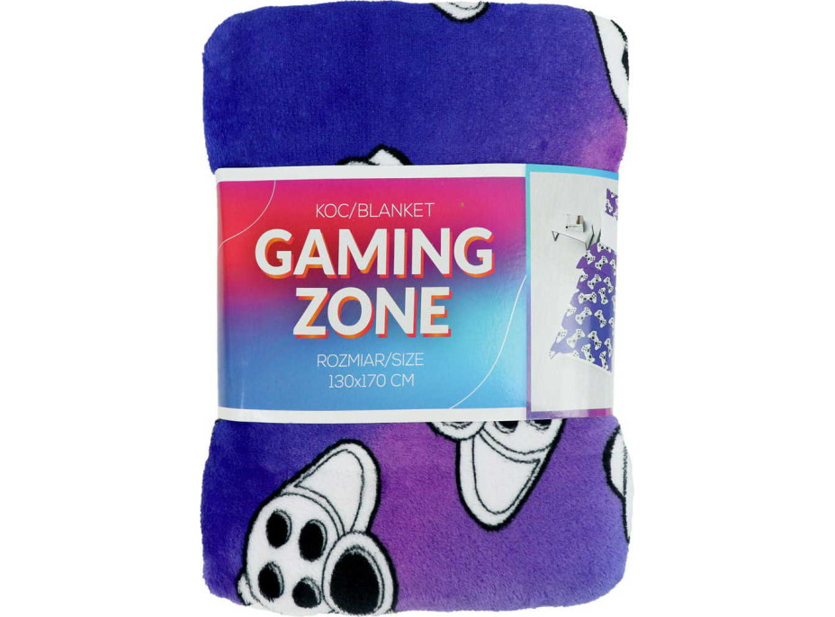 Deka přehoz GAMING ZONE 130x170 cm - fialová