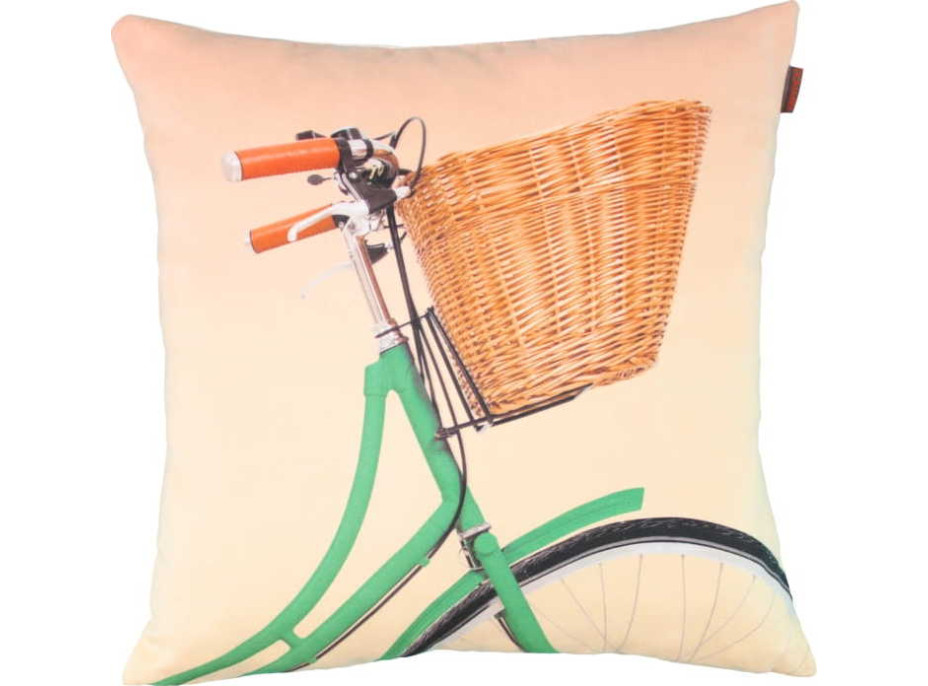 Povlak na polštář VINTAGE BIKE 45x45 cm - Zelené kolo