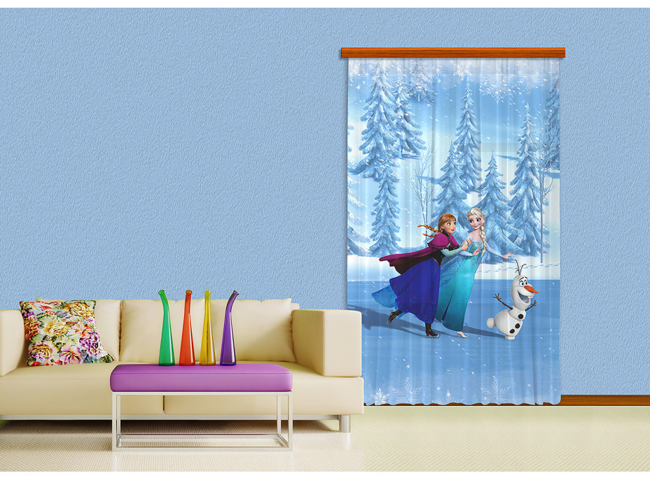 Dětský závěs DISNEY - FROZEN - Anna, Elsa a Olaf - 140x245 cm