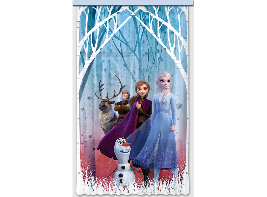 Dětský závěs DISNEY - FROZEN 2 - Elsa s přáteli v podzimním lese - 140x245 cm