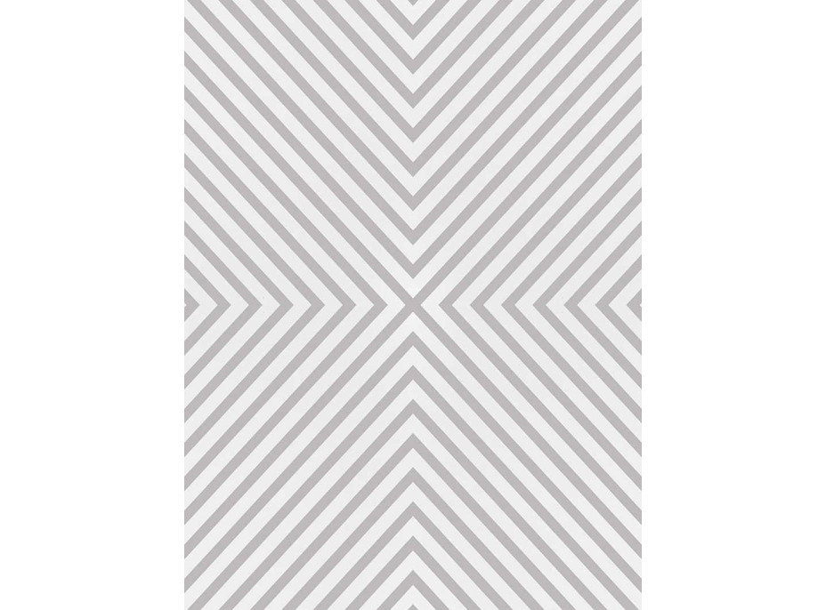 Pěnový koberec FUSION Geometric 120x160 cm - bílý/šedý