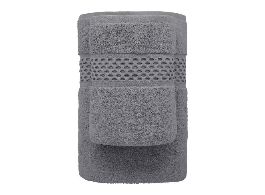 Bavlněný ručník ROUTE - 50x90 cm - 650g/m2 - popelavě šedý