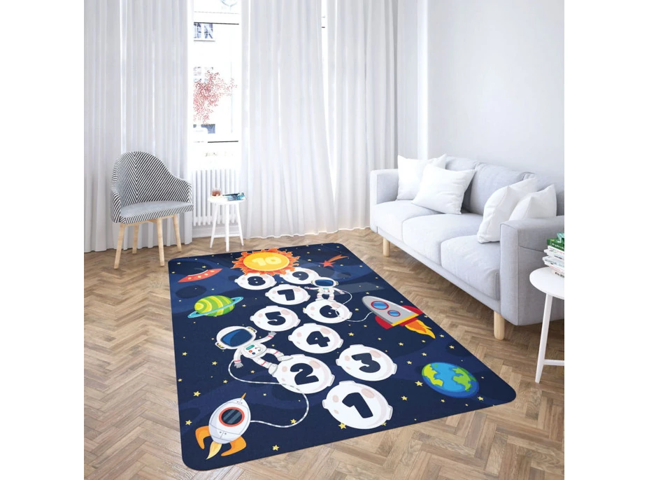Dětský pěnový koberec GALAXY 100x150 cm - tmavě modrý