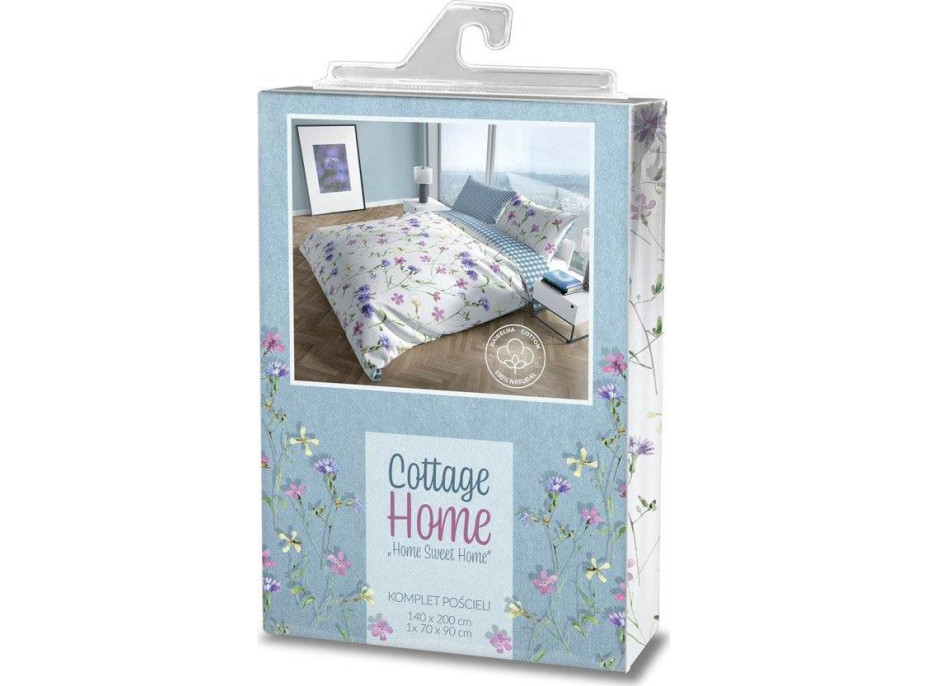 Bavlněné povlečení COTTAGE HOME 006 - 140x200 cm + 70x90 cm