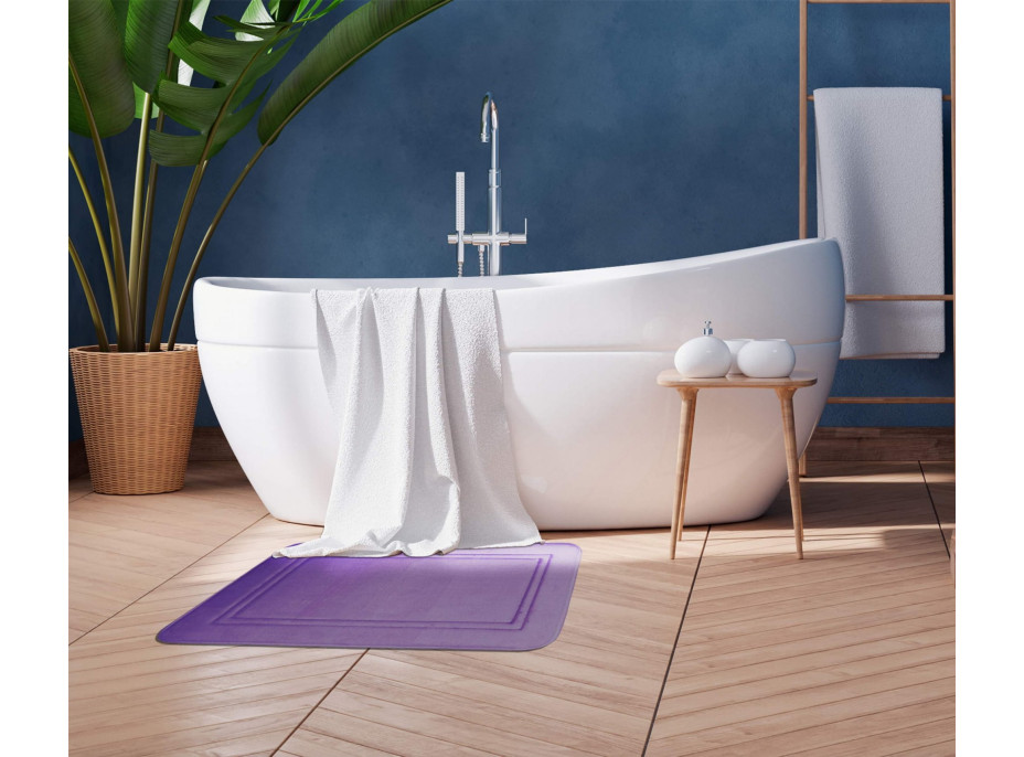 Pěnová koupelnová předložka GRACE FRAME 40x60 cm - fialová