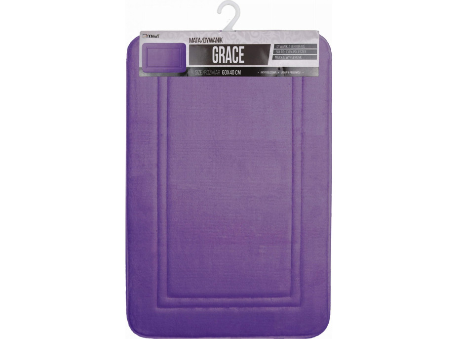 Pěnová koupelnová předložka GRACE FRAME 40x60 cm - fialová