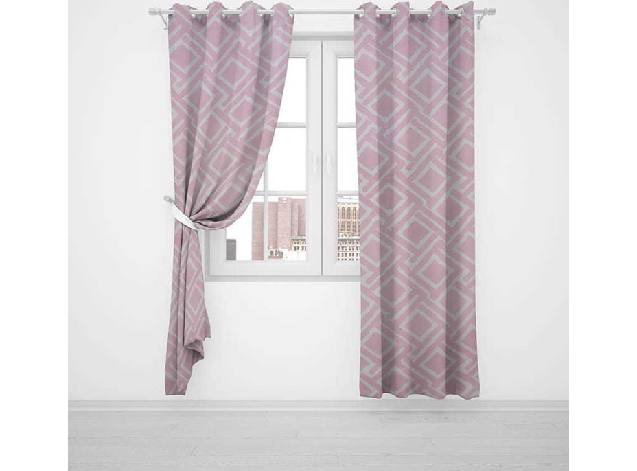 Designový závěs s kroužky JANE Premium 140x250 cm - růžový