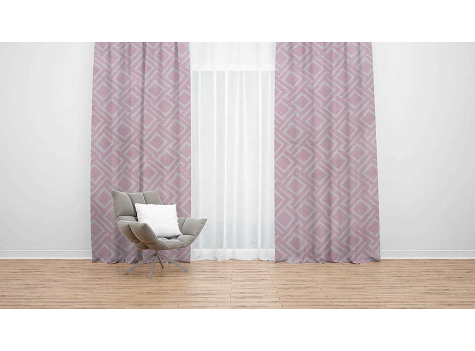 Designový závěs s kroužky JANE Premium 140x250 cm - růžový