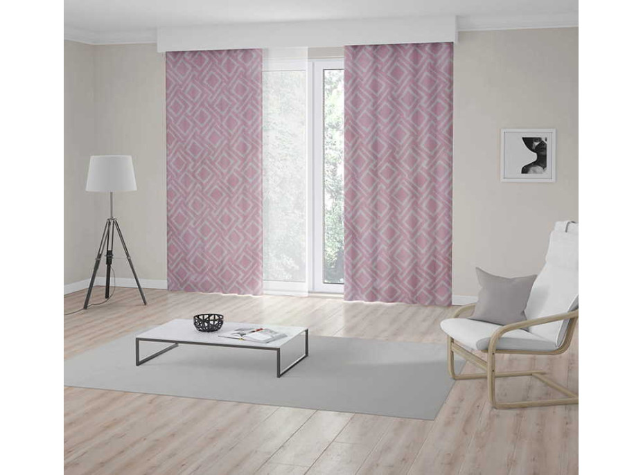Designový závěs s kroužky JANE Premium 140x250 cm - růžový
