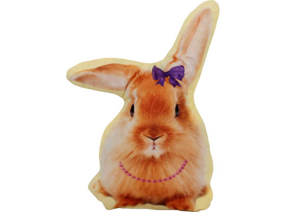 Tvarovaný polštářek Sweet Bunny 38 cm - žlutý