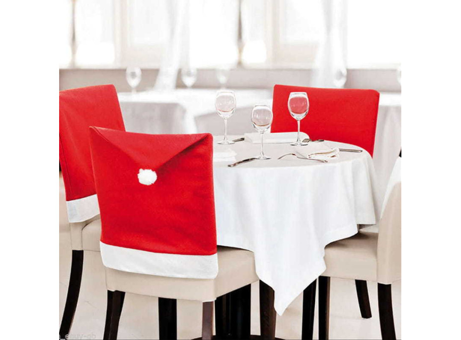 Vánoční návlek na židli SANTA 65x50 cm - červený