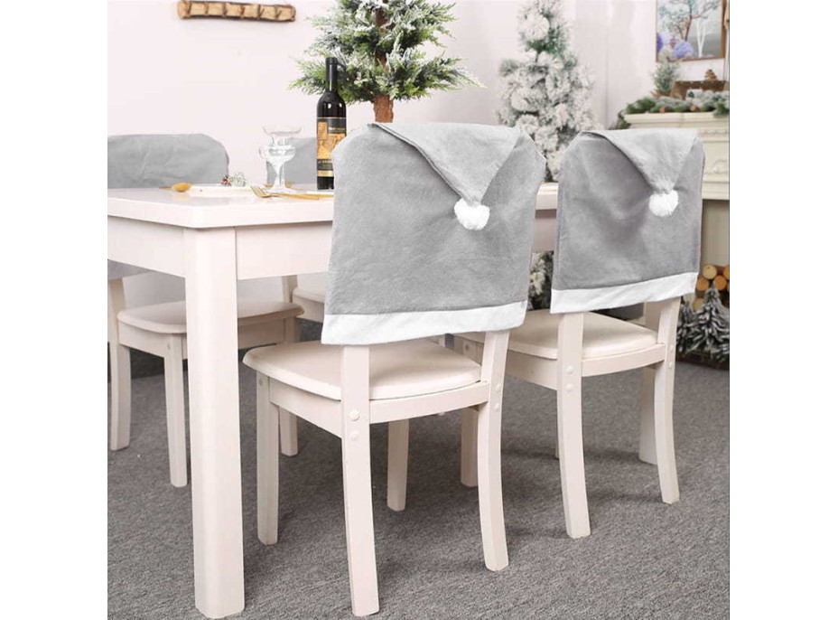 Vánoční návlek na židli SANTA 65x50 cm - šedý