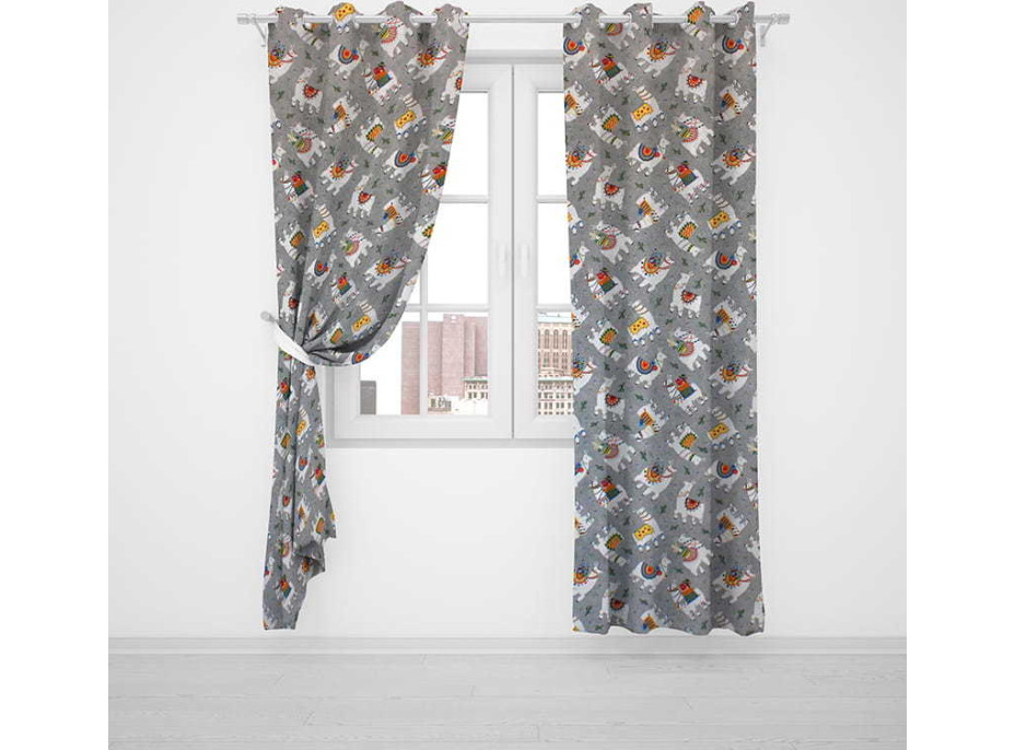 Dekorační závěs s kroužky LAMY 135x250 cm - šedý