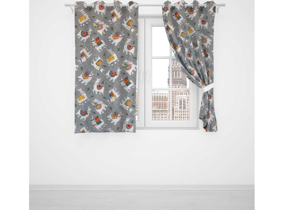 Dekorační závěs s řasící páskou LAMY 140x160 cm - šedý