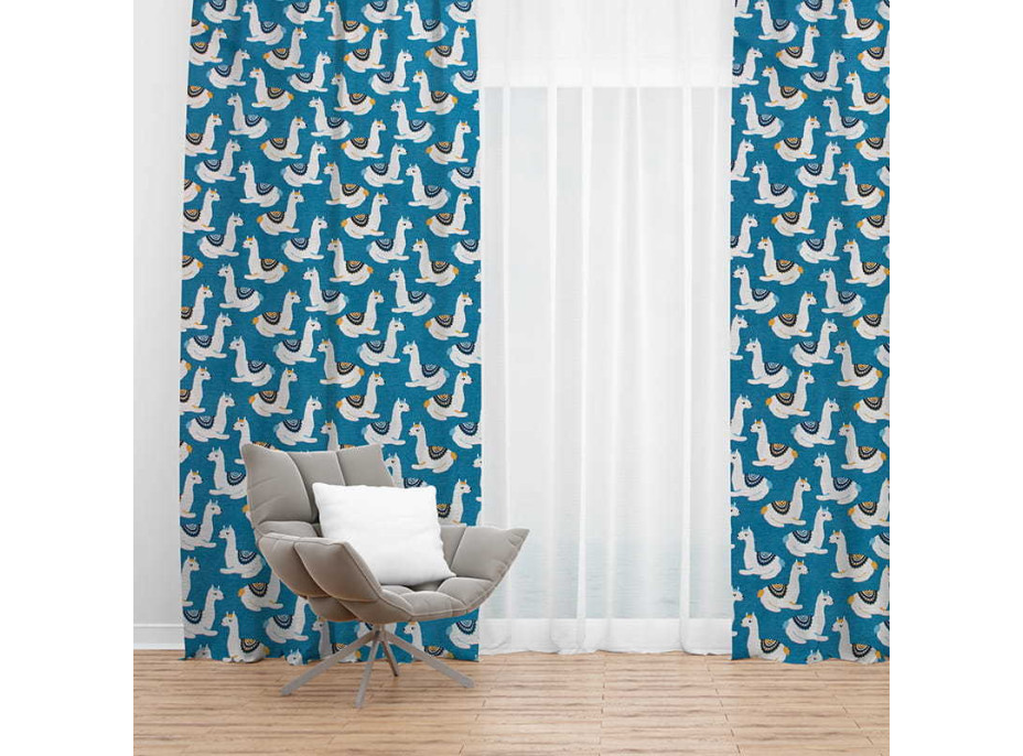 Dekorační závěs s tunelem LAMY 135x250 cm - modrý