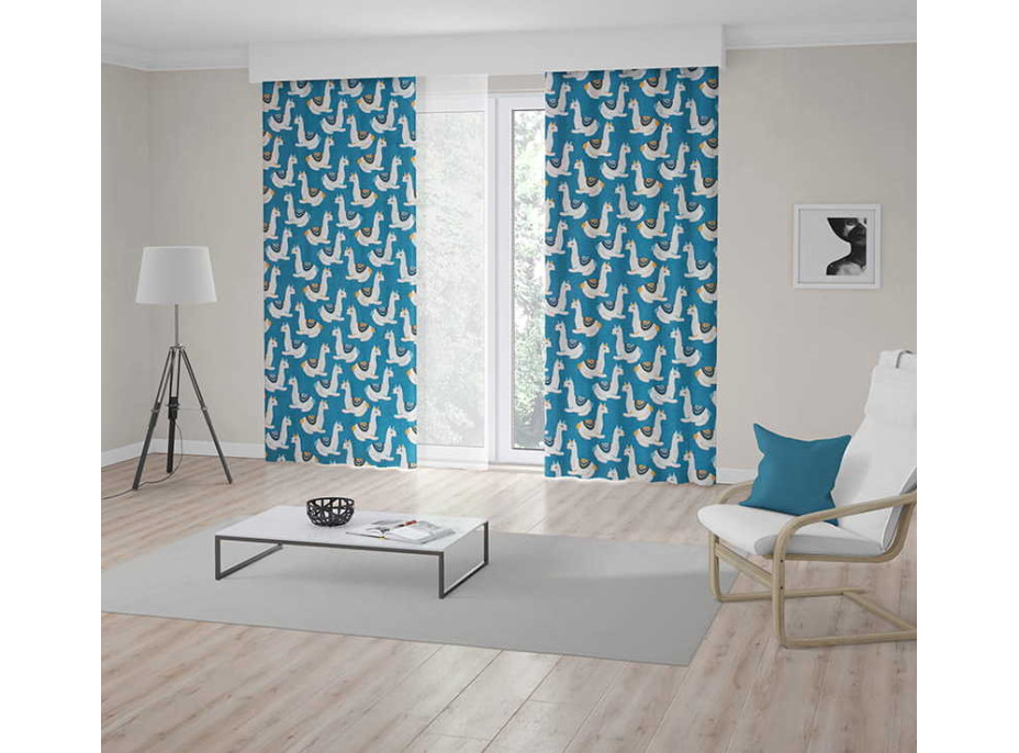 Dekorační závěs s tunelem LAMY 135x250 cm - modrý