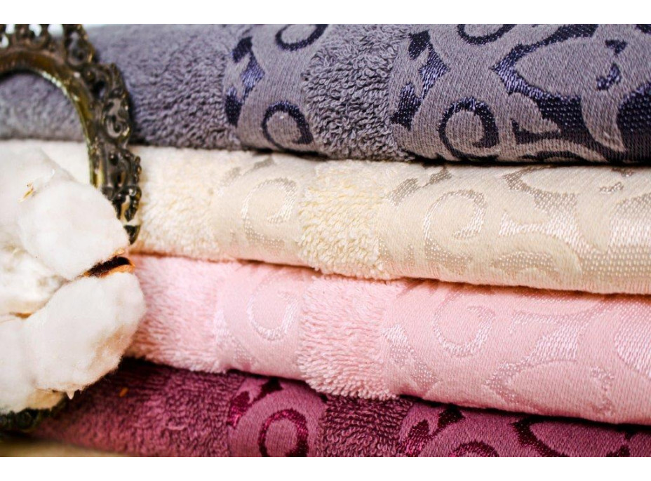 Bavlněný ručník AUTUMN IV - 50x90 cm - 500g/m2 - fialový