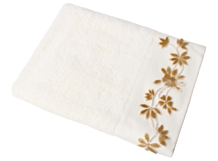 Bavlněný ručník FLOWERSA - 50x90 cm - 500g/m2 - bílý