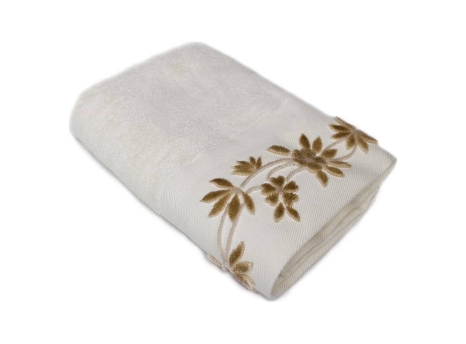 Bavlněný ručník FLOWERSA - 50x90 cm - 500g/m2 - ecru bílý