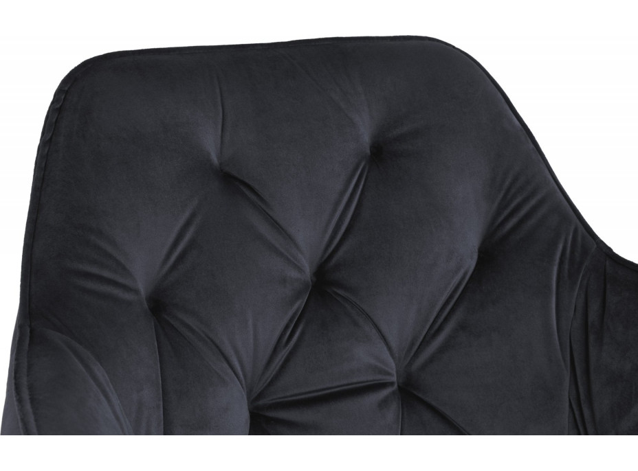 Černé sametové křesílko NEVADA Velvet