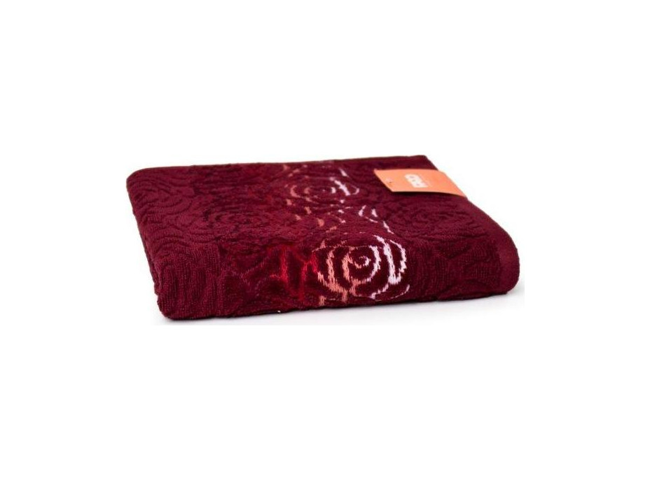 Bavlněný ručník BLOOM - 50x90 cm - 500g/m2 - vínově červený