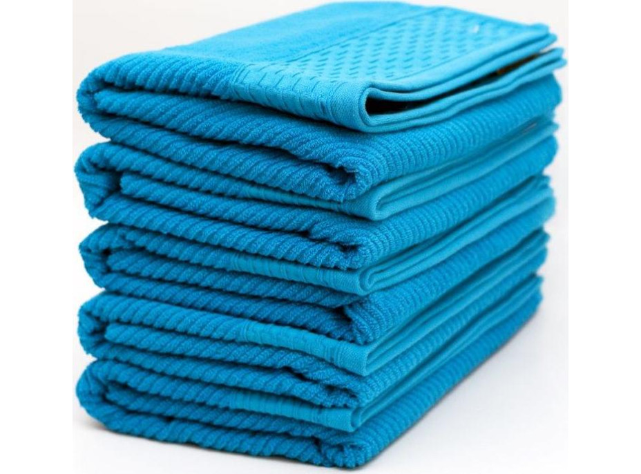 Bavlněný ručník BARELLO - 50x90 cm - 500g/m2 - tyrkysový modrý