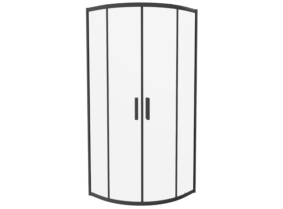 Sprchový kout MAXMAX MEXEN RIO transparent - čtvrtkruh 80x80 cm - BLACK, 863-080-080-70-00