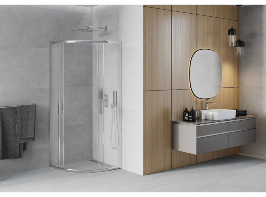 Sprchový kout MAXMAX MEXEN RIO mat - čtvrtkruh 90x90 cm, 863-090-090-01-30