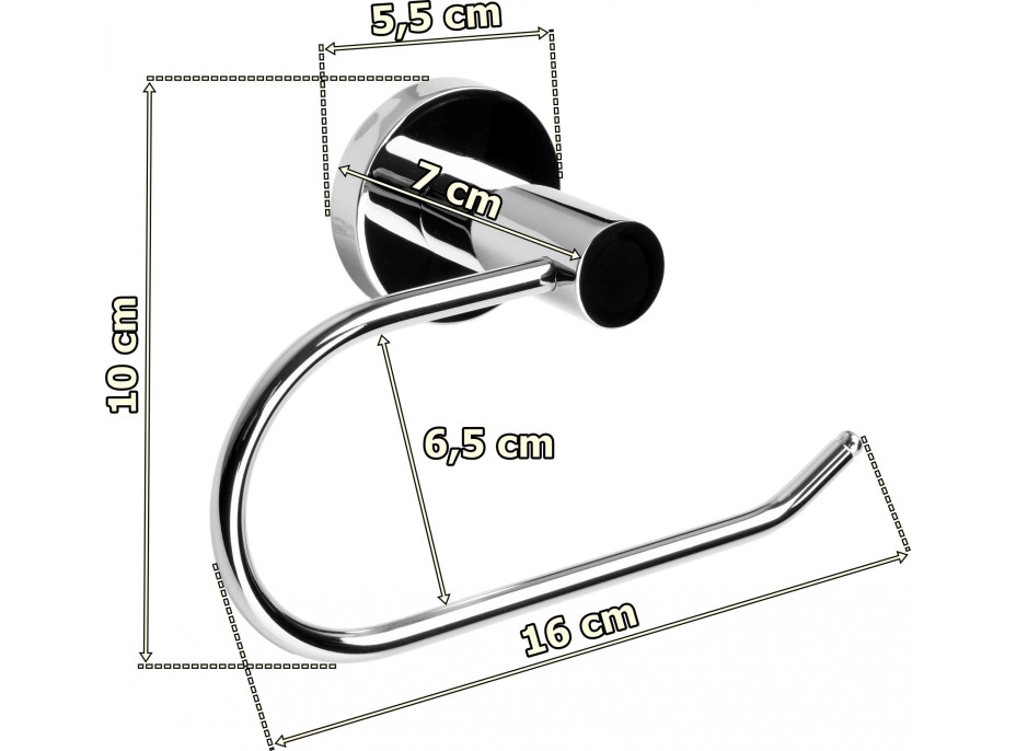 Stříbrný držák toaletního papíru USAR