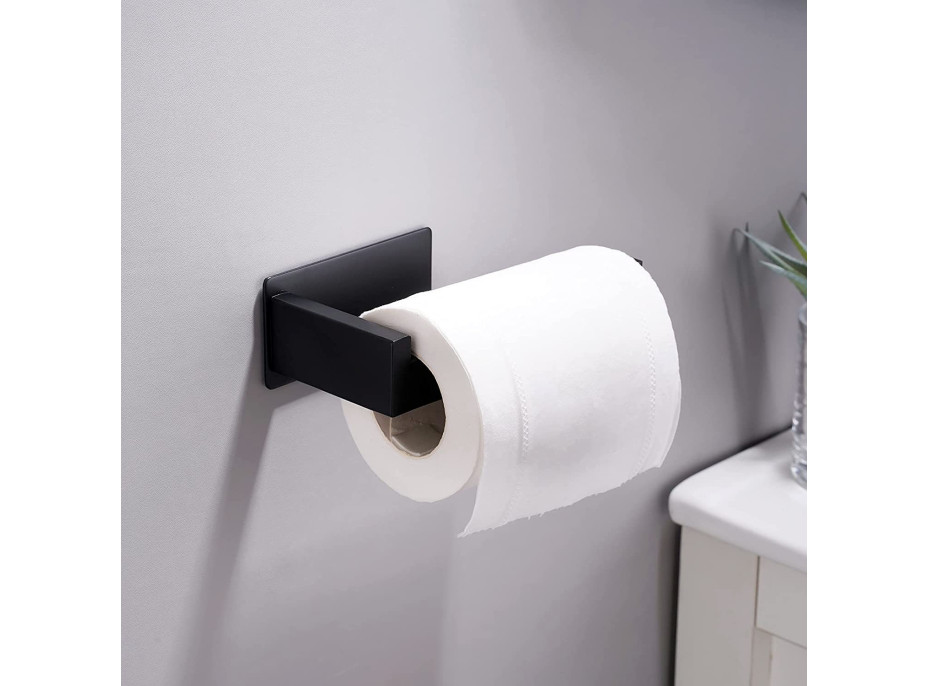 Černý držák na toaletní papír YUNAK