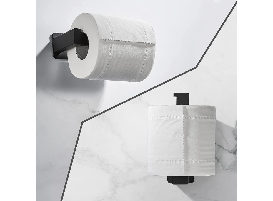 Černý držák na toaletní papír YUNAK