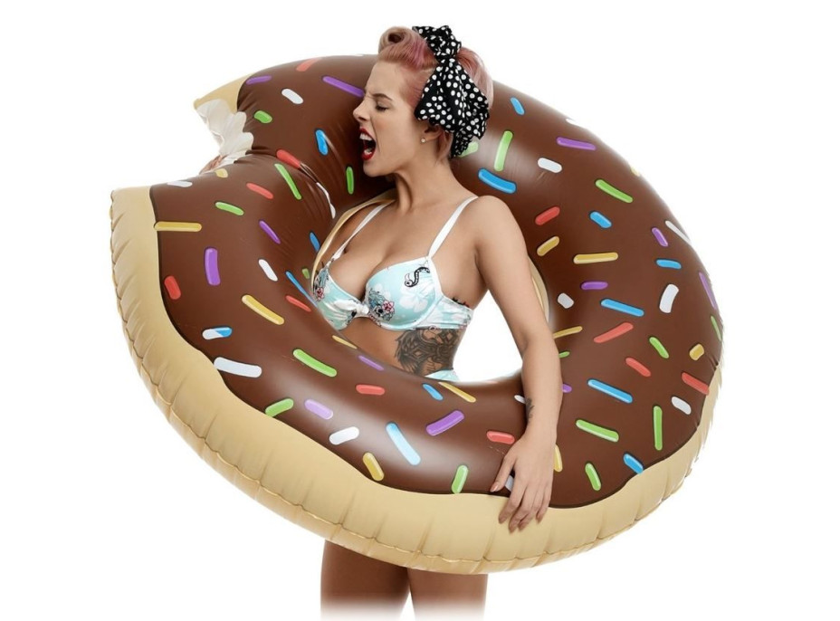 Nafukovací plavací kruh DONUT - hnědý