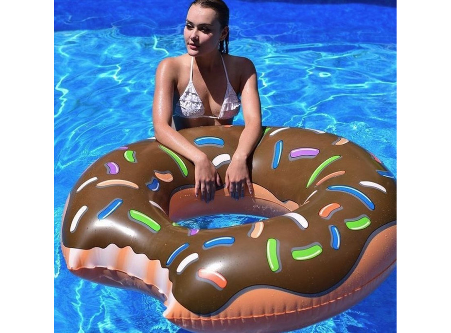 Nafukovací plavací kruh DONUT - hnědý
