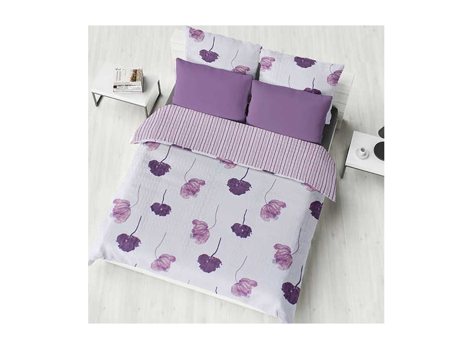 Přehoz na postel ESSENTIALS Florence 220x240 cm - fialový/bílý