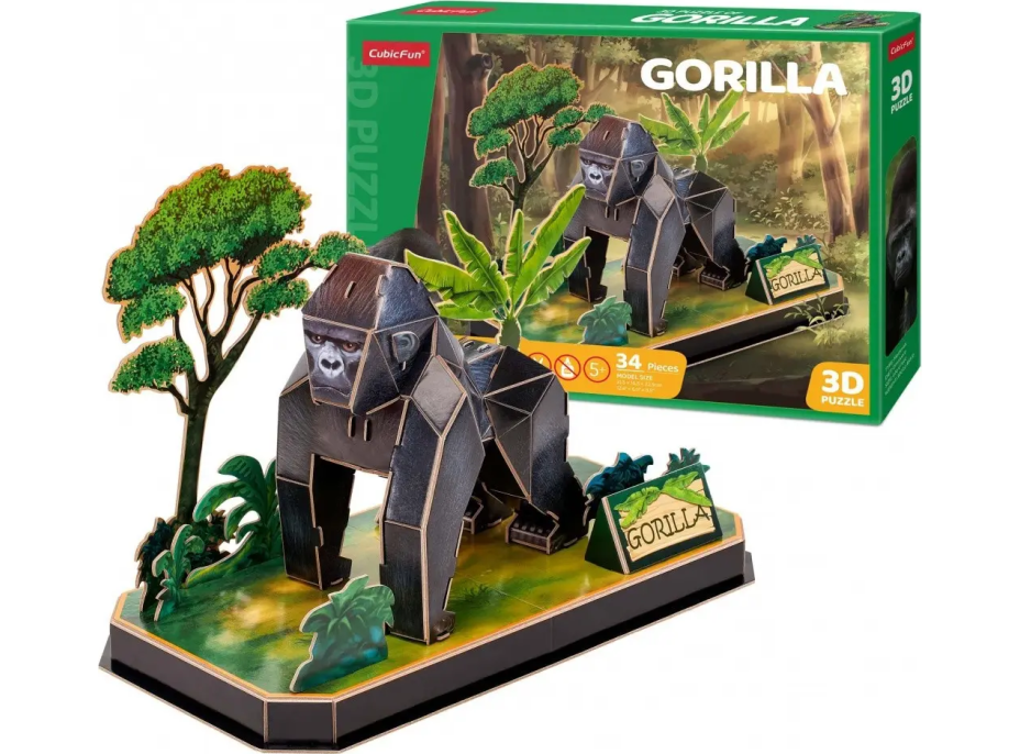 CUBICFUN 3D puzzle Gorila 34 dílků