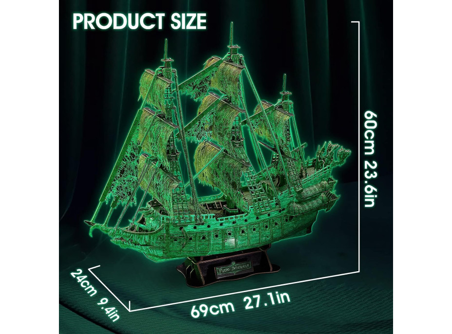 CUBICFUN 3D puzzle Plachetnice Bludný Holanďan (svítící ve tmě) 360 dílků
