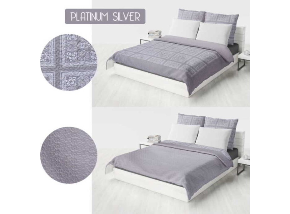 Přehoz na postel PLATINUM 220x240 cm - stříbrný