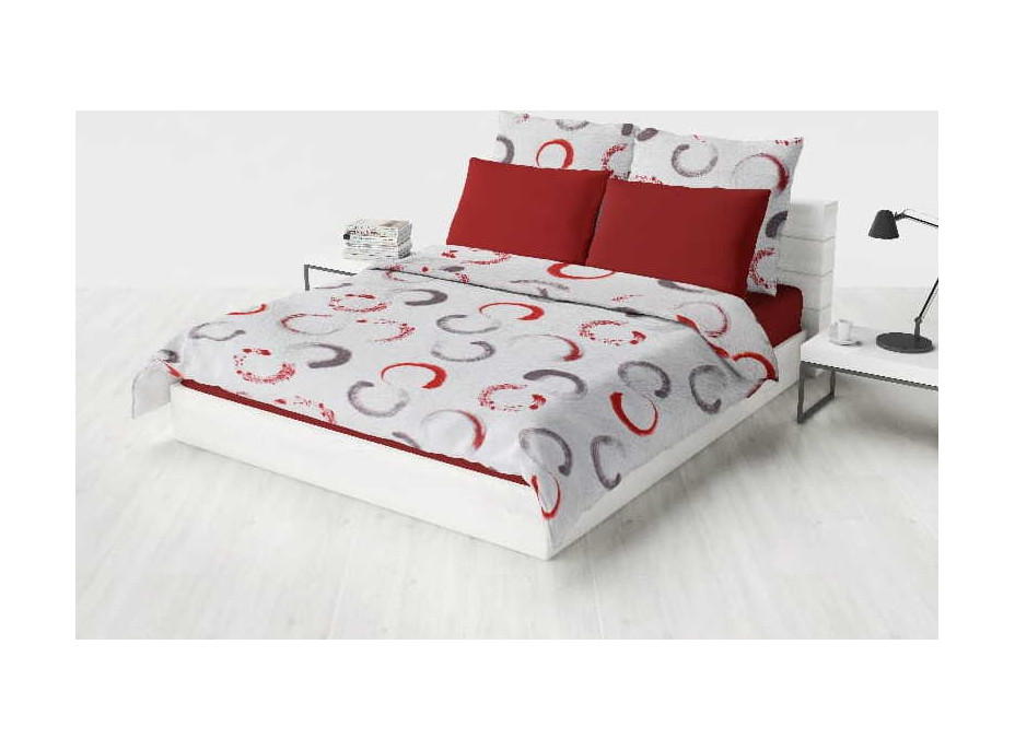 Přehoz na postel NEW ROMANCE 150x200 cm - červený/šedý