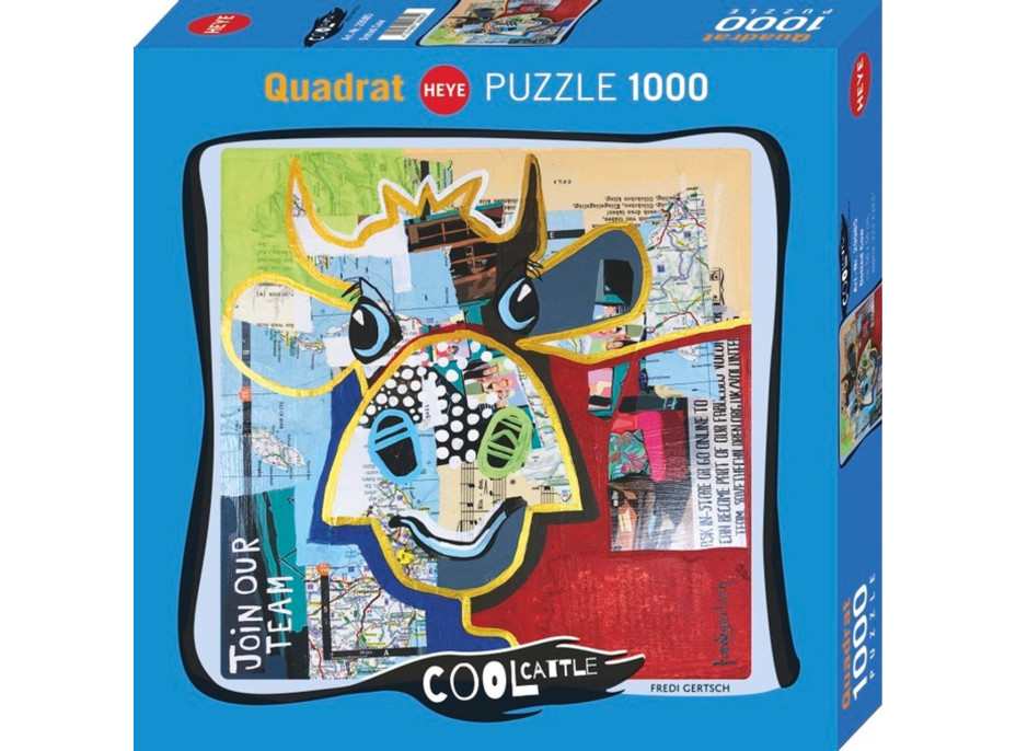 HEYE Čtvercové puzzle Tečkovaná kráva 1000 dílků